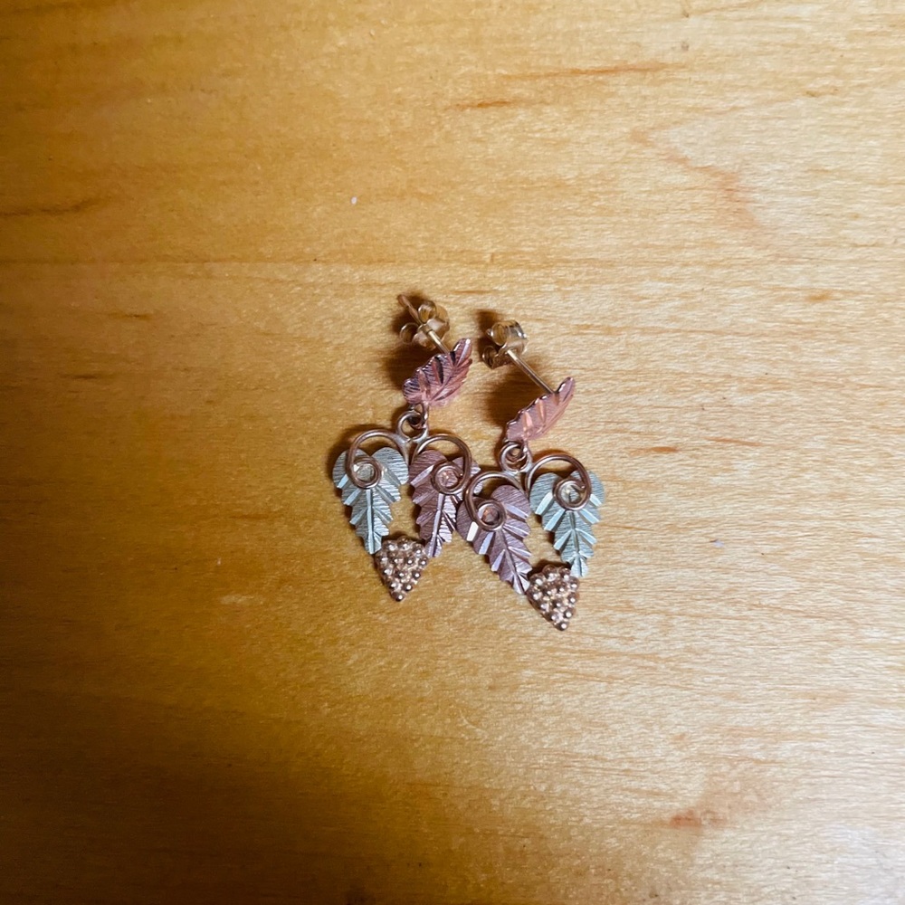 Black Hills Grape Leaf and Vine Earrings